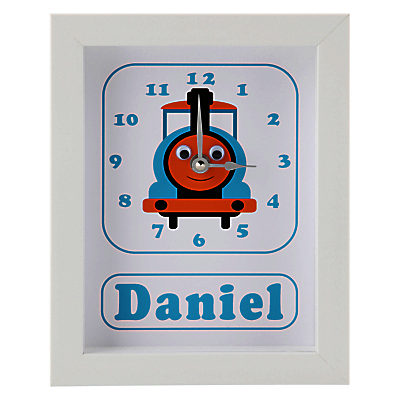 Stripey Cats Personalised Stevie Steam Train Framed Clock, 23 x 18cm Stripey Cats Personalised Stevie Steam Train Framed Clock, 23 x 18cm